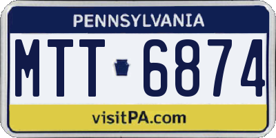 PA license plate MTT6874