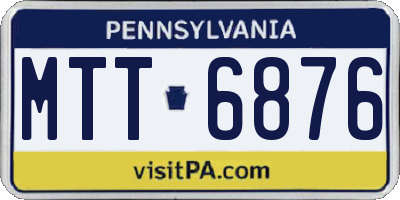 PA license plate MTT6876