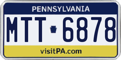 PA license plate MTT6878