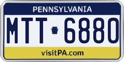 PA license plate MTT6880
