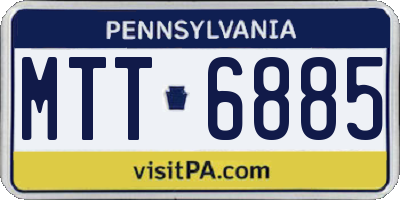 PA license plate MTT6885