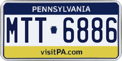 PA license plate MTT6886