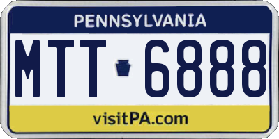PA license plate MTT6888