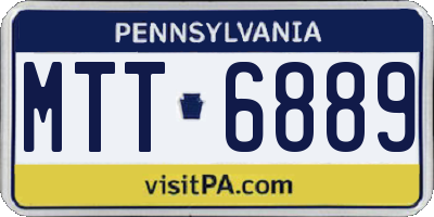 PA license plate MTT6889