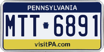 PA license plate MTT6891