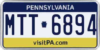PA license plate MTT6894