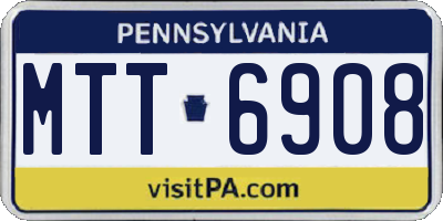 PA license plate MTT6908