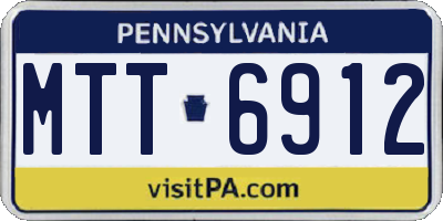 PA license plate MTT6912