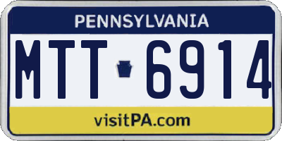 PA license plate MTT6914