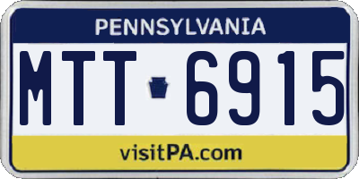 PA license plate MTT6915