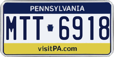PA license plate MTT6918