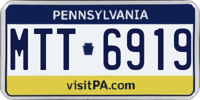 PA license plate MTT6919