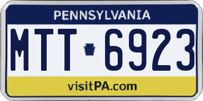PA license plate MTT6923