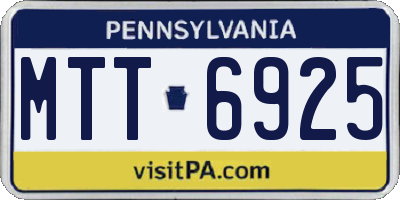 PA license plate MTT6925