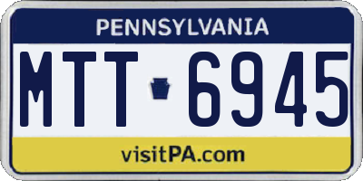 PA license plate MTT6945