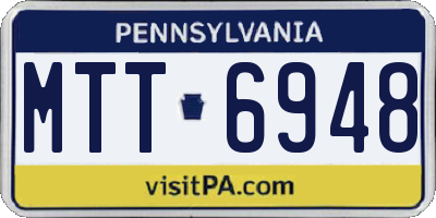 PA license plate MTT6948