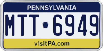 PA license plate MTT6949