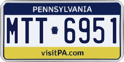 PA license plate MTT6951