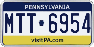 PA license plate MTT6954
