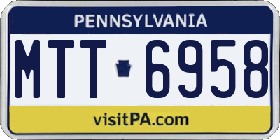 PA license plate MTT6958