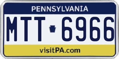 PA license plate MTT6966