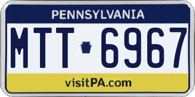 PA license plate MTT6967
