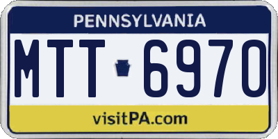 PA license plate MTT6970
