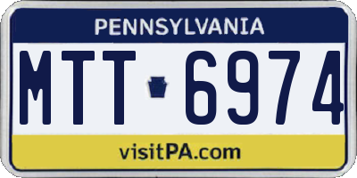 PA license plate MTT6974