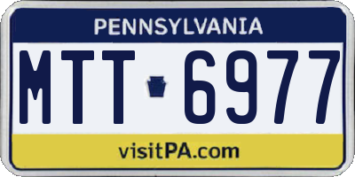 PA license plate MTT6977