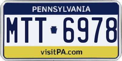 PA license plate MTT6978