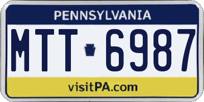 PA license plate MTT6987