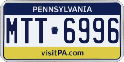 PA license plate MTT6996
