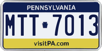 PA license plate MTT7013