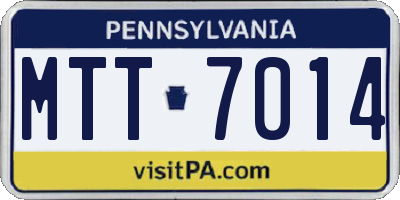 PA license plate MTT7014