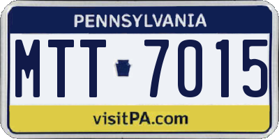PA license plate MTT7015