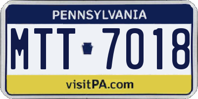PA license plate MTT7018