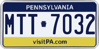 PA license plate MTT7032