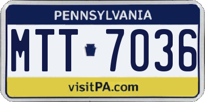 PA license plate MTT7036