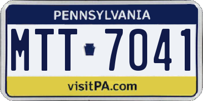 PA license plate MTT7041