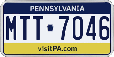 PA license plate MTT7046