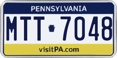 PA license plate MTT7048