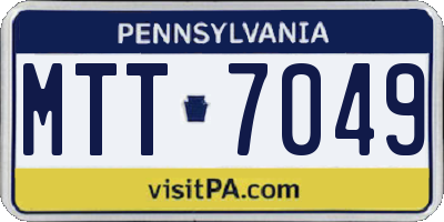 PA license plate MTT7049