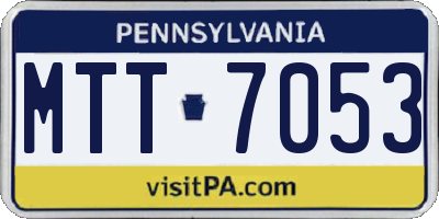 PA license plate MTT7053