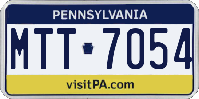 PA license plate MTT7054