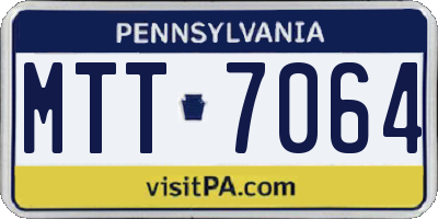 PA license plate MTT7064
