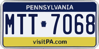PA license plate MTT7068