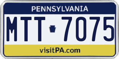 PA license plate MTT7075