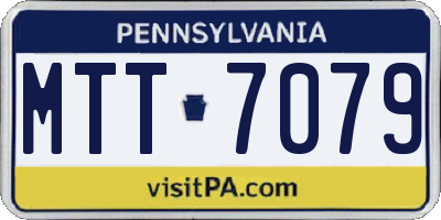 PA license plate MTT7079