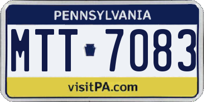 PA license plate MTT7083