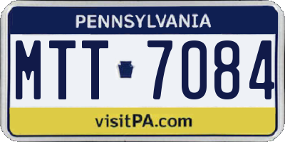 PA license plate MTT7084
